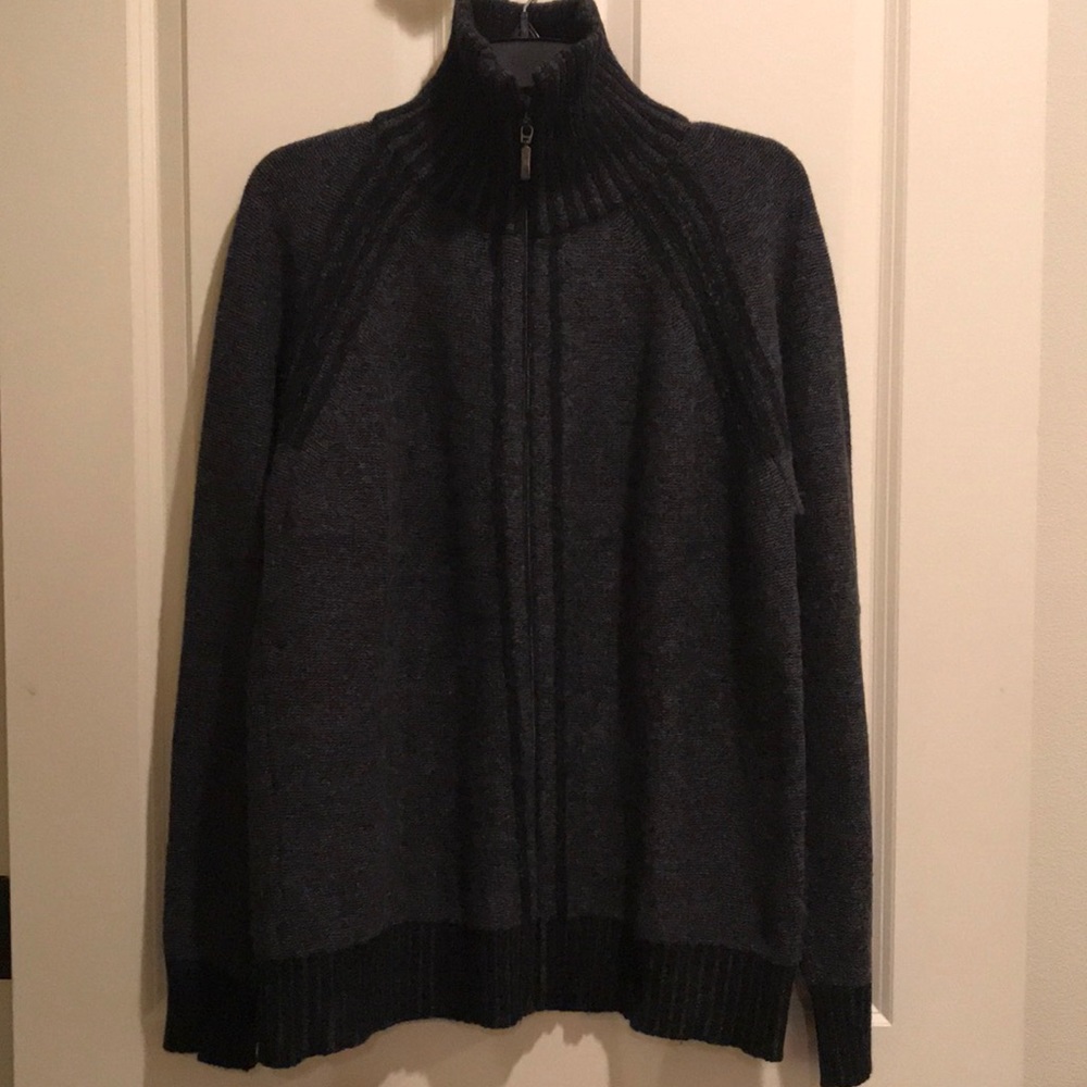 Black Full Zip Sweater-Medium
